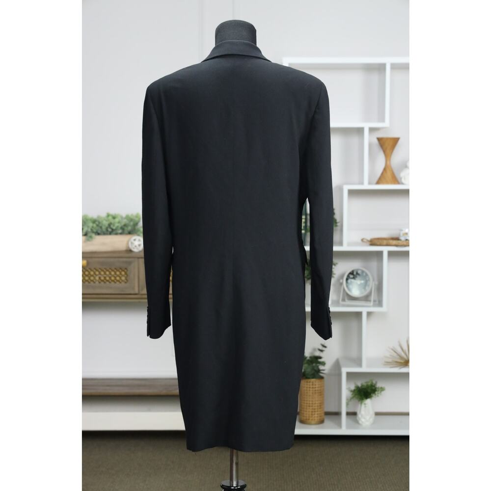 Max Mara Made In Italy Virgin Wool Longline Blazer Coat Black Quiet Luxury 8 - Picture 10 of 16